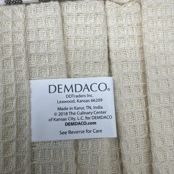 Demdaco Cotton Sunflower Kitchen Boa Long Tea Towel Waffle Knit Stripe NEW - Picture 7 of 10